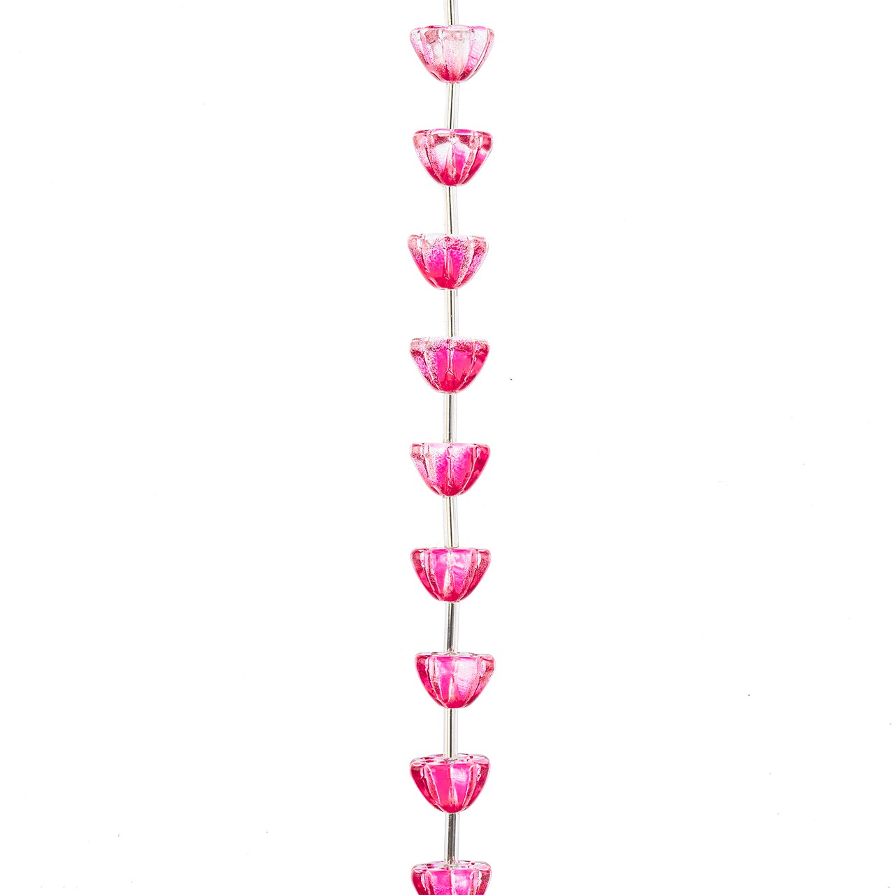 Crystal Lane DIY Glass Garden 10mm Lotus Flowers Bead Strand, 15pcs